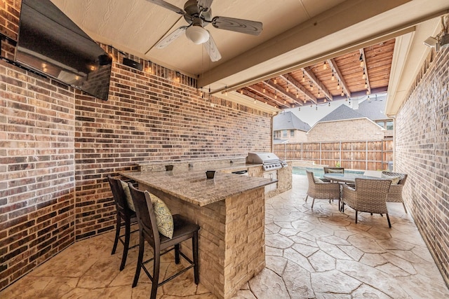 2117 Torin St, Lewisville, TX 75056 - view of patio featuring a ceiling fan