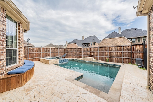 2117 Torin St, Lewisville, TX 75056 - view of pool featuring a patio area, a fenced backyard, and a pool with connected hot tub
