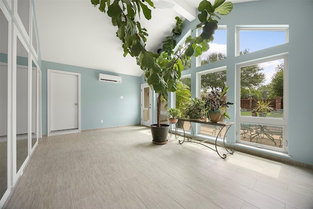 15810 Ranchita Dr, Dallas, TX 75248 - unfurnished sunroom featuring a wall mounted air conditioner