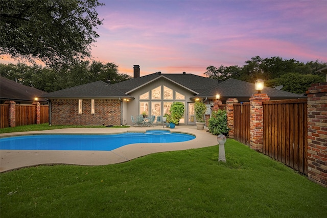 15810 Ranchita Dr, Dallas, TX 75248 - view of pool with a pool with connected hot tub and a patio area