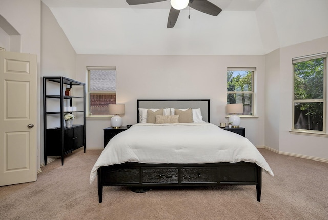 3532 Gallant Trl, Fort Worth, TX 76244 - carpeted bedroom featuring lofted ceiling, ceiling fan, and baseboards
