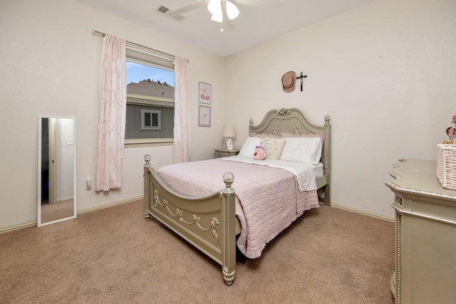 3532 Gallant Trl, Fort Worth, TX 76244 - bedroom with light colored carpet, a ceiling fan, and baseboards