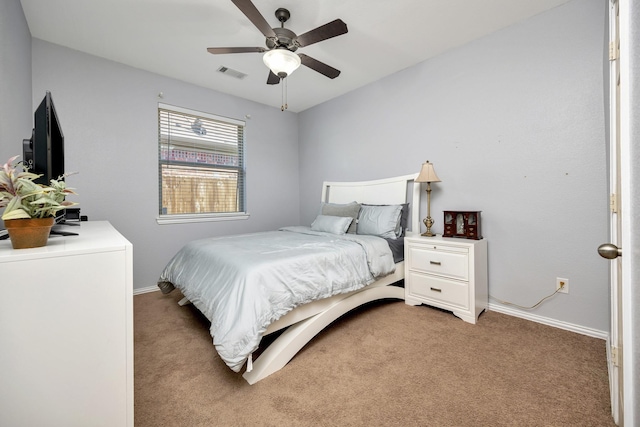 3532 Gallant Trl, Fort Worth, TX 76244 - bedroom with light colored carpet, baseboards, and ceiling fan
