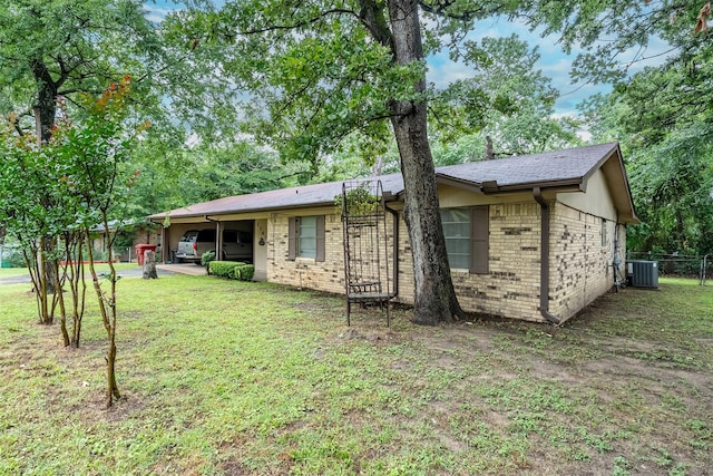 1361 Shady Ln, Canton, TX 75103 - back of property with central air condition unit and brick siding