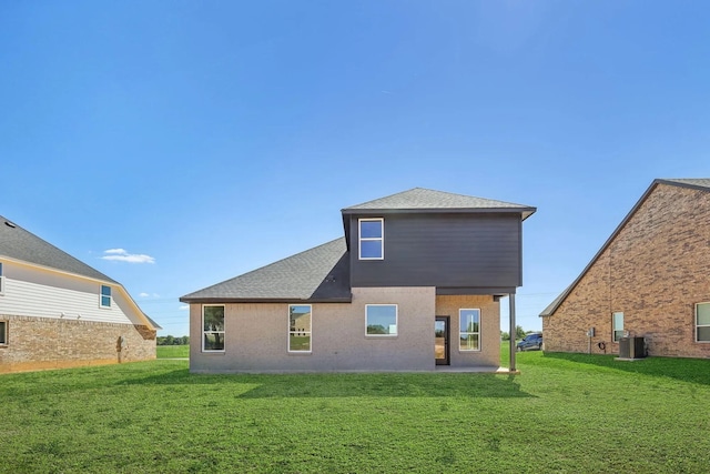 1005 Springfield Dr, Springtown, TX 76082 - rear view of property featuring a lawn, cooling unit, a patio, and roof with shingles