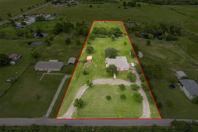 15393 Armstrong Rd, Terrell, TX 75160 - view of rural area featuring property parcel outlined and a nearby body of water