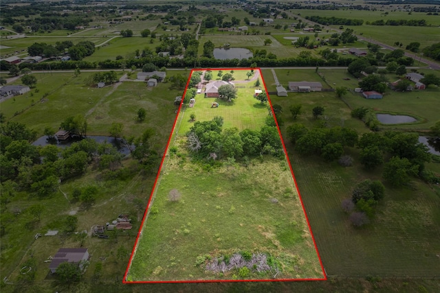 15393 Armstrong Rd, Terrell, TX 75160 - aerial view of sparsely populated area with property boundaries highlighted and a large body of water