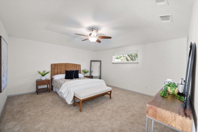 626 Pebblecreek Dr, Garland, TX 75040 - bedroom featuring light carpet and ceiling fan