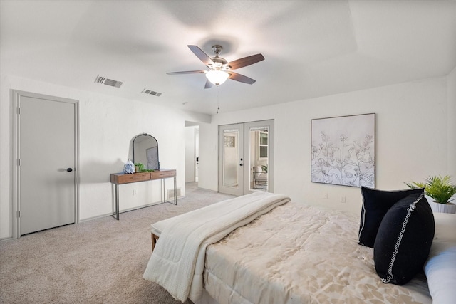 626 Pebblecreek Dr, Garland, TX 75040 - bedroom featuring carpet, access to exterior, and ceiling fan