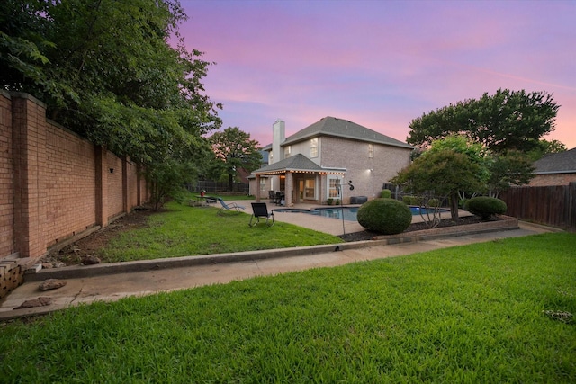 4207 Timber Trail Ct, Arlington, TX 76016 - back of property featuring a chimney, a patio, and a gazebo