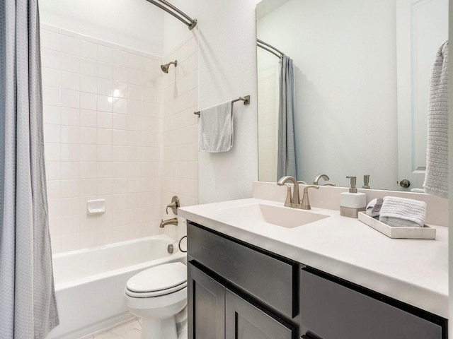 4124 Sandbrock Pkwy, Aubrey, TX 76227 - bathroom featuring shower / bath combo, vanity, and toilet