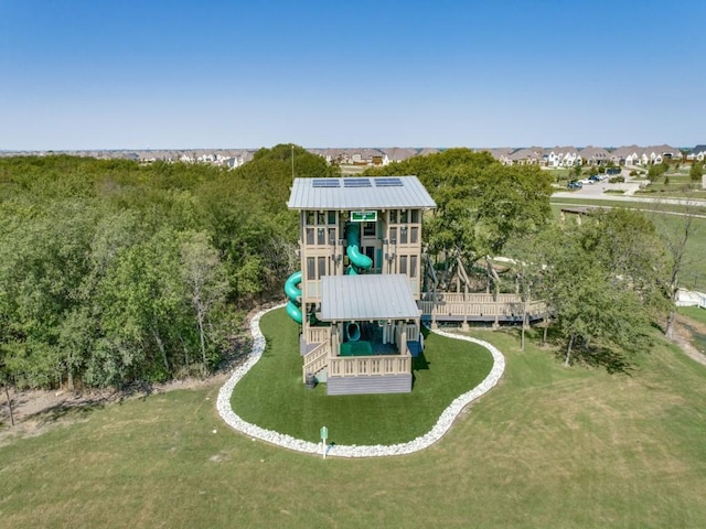 4124 Sandbrock Pkwy, Aubrey, TX 76227 - rear view of property with a yard and metal roof