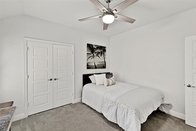 2512 Bunker Hill Dr, Burleson, TX 76028 - bedroom with carpet flooring, baseboards, ceiling fan, and a closet