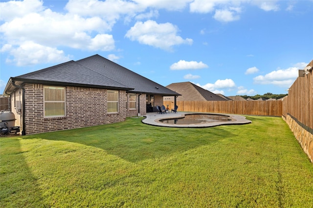2512 Bunker Hill Dr, Burleson, TX 76028 - back of house with brick siding, a shingled roof, and a patio area