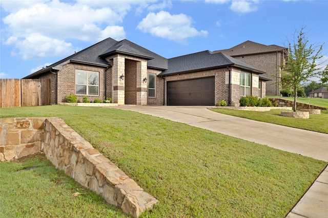 2512 Bunker Hill Dr, Burleson, TX 76028 - view of front of house with brick siding, a garage, roof with shingles, and concrete driveway
