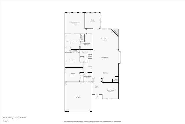 869 Field Xing, Little Elm, TX 76227 - view of floor plan / room layout