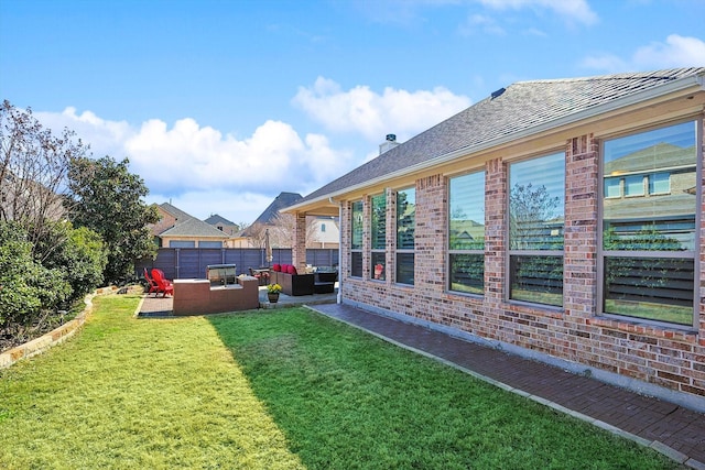 869 Field Xing, Little Elm, TX 76227 - view of yard featuring an outdoor hangout area and a patio