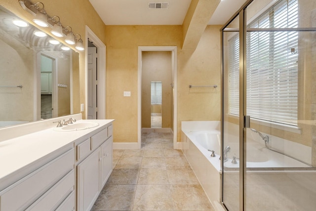 631 Rock Hill Rd, Prosper, TX 75078 - full bathroom with vanity, a bath, and baseboards