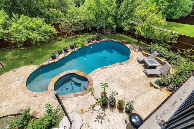 631 Rock Hill Rd, Prosper, TX 75078 - view of pool with a patio area and a pool with connected hot tub