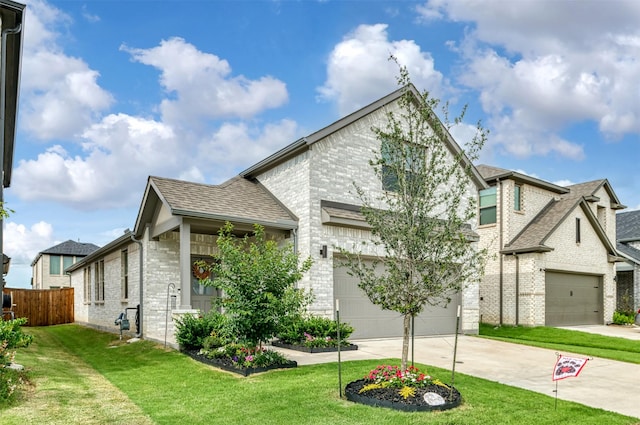 222 Goosewood Dr, Mckinney, TX 75071 - view of front of home featuring brick siding, concrete driveway, a shingled roof, and an attached garage