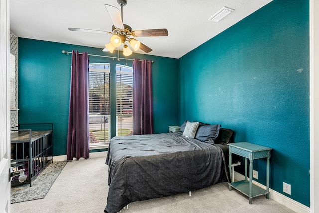 952 Tara Dr, Burleson, TX 76028 - carpeted bedroom with baseboards and ceiling fan