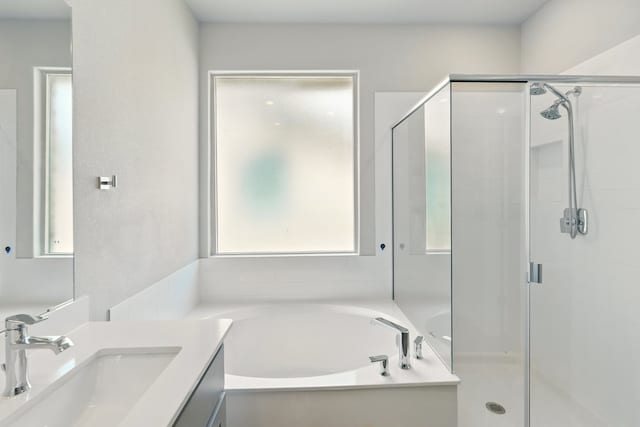 524 Big Horn Pass, Denton, TX 76210 - full bath with a stall shower, a bath, and vanity