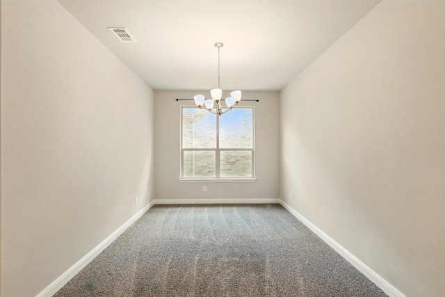 524 Big Horn Pass, Denton, TX 76210 - empty room with a chandelier, carpet, and baseboards