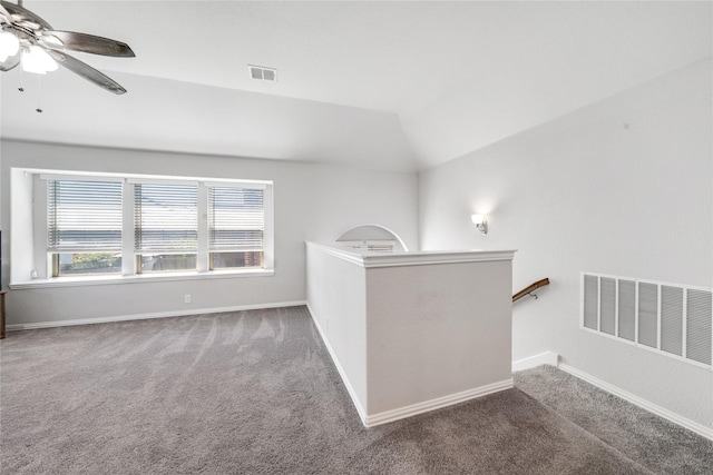558 Lily St, Crowley, TX 76036 - carpeted empty room featuring lofted ceiling, baseboards, and ceiling fan
