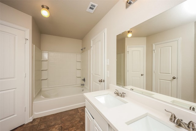 7660 Hollow Forest Dr, Fort Worth, TX 76123 - bathroom featuring double vanity and washtub / shower combination