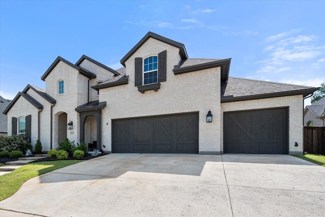 6721 Elderberry Way, Flower Mound, TX 76226 - french provincial home featuring concrete driveway, brick siding, and roof with shingles