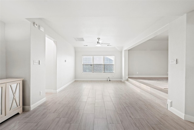 7224 Bucanero, Grand Prairie, TX 75054 - empty room featuring a ceiling fan, light wood finished floors, and baseboards