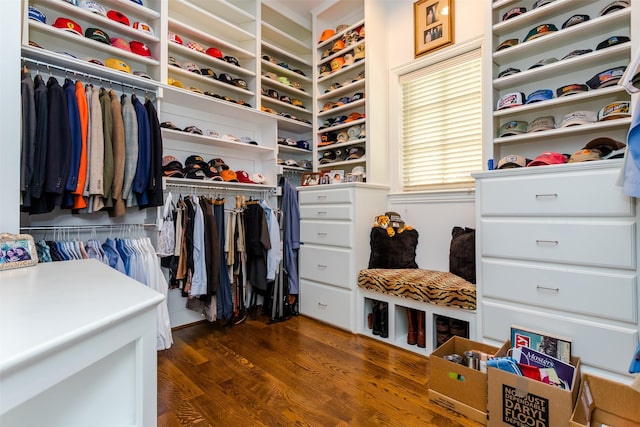 6406 Glendora Ave, Dallas, TX 75230 - walk in closet with wood finished floors