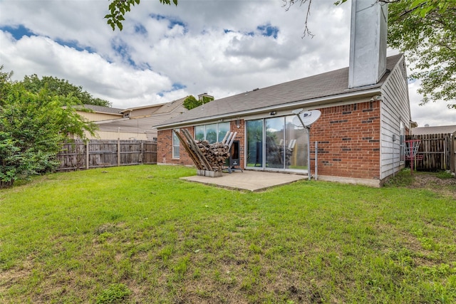 3808 River Birch Rd, Fort Worth, TX 76137 - back of house featuring a chimney, a patio, and brick siding