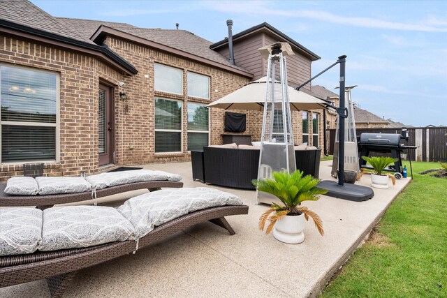 2604 Grand Colonial St, Grand Prairie, TX 75054 - view of patio / terrace with an outdoor hangout area and grilling area