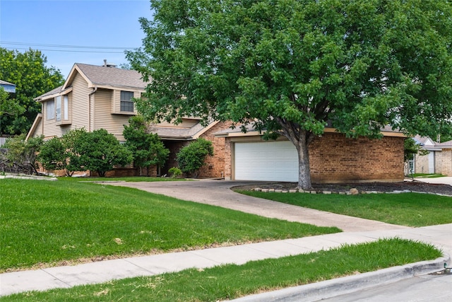 2025 Sancerre Ln, Carrollton, TX 75007 - view of property hidden behind natural elements featuring a front lawn, brick siding, and driveway