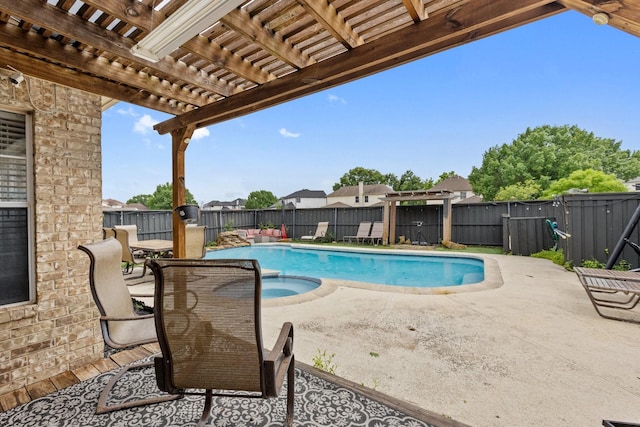 1317 Woodthorpe Dr, Mesquite, TX 75181 - view of pool with a pergola, a fenced backyard, and a patio area