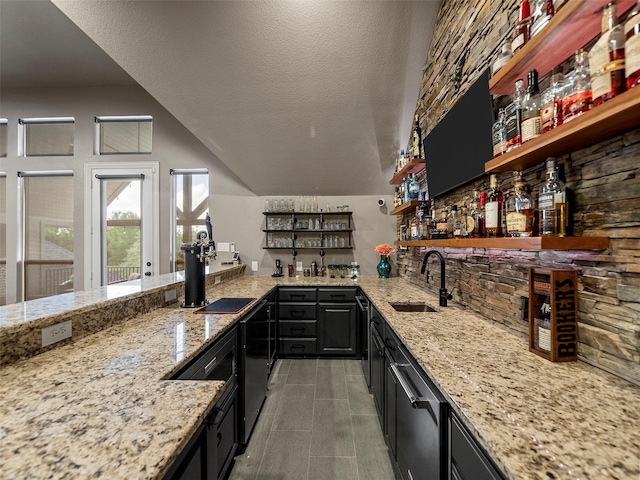 2901 Lakeview Dr, Prosper, TX 75078 - indoor wet bar with lofted ceiling