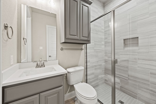 3416 Dovehill Dr, Northlake, TX 76247 - full bath featuring vanity, toilet, and a shower stall