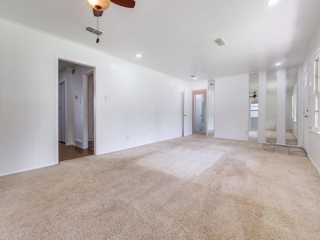 5512 Dennis Ave, Fort Worth, TX 76114 - spare room with a ceiling fan, carpet, and recessed lighting