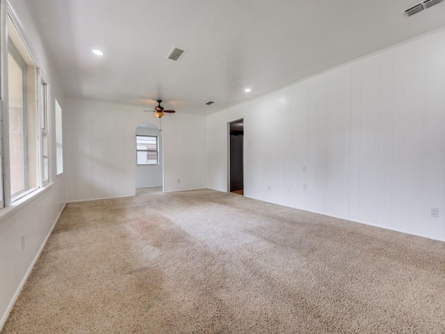 5512 Dennis Ave, Fort Worth, TX 76114 - carpeted spare room with ceiling fan and recessed lighting