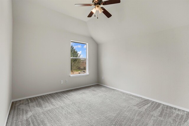 204 Forestview Rd, Hickory Creek, TX 75065 - additional living space with carpet flooring, a ceiling fan, baseboards, and vaulted ceiling