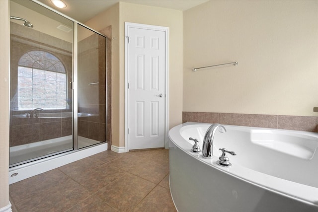 304 Adobe Lilly Ct, Mansfield, TX 76063 - full bath with a bath, a shower stall, and tile patterned floors