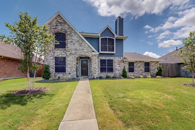 2434 Stillwater Dr, Mesquite, TX 75181 - traditional home with a chimney and brick siding