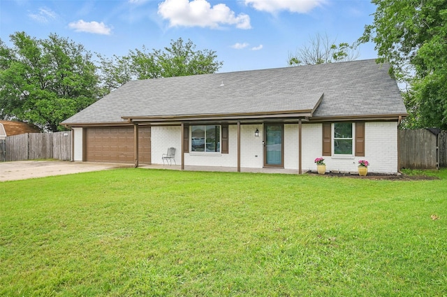 9813 Bancroft Dr, Benbrook, TX 76126 - view of front of house with a garage, brick siding, concrete driveway, and a shingled roof