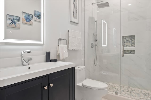 1209 Hicks Trl, Lucas, TX 75002 - full bathroom featuring toilet, a marble finish shower, and vanity