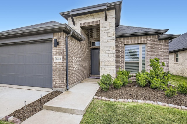 1211 Caddo Hill Ct, Royse City, TX 75189 - view of front of house with brick siding, a garage, and a shingled roof