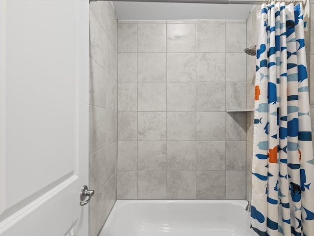 2508 Bunker Hill Dr, Burleson, TX 76028 - bathroom with shower / bathtub combination with curtain