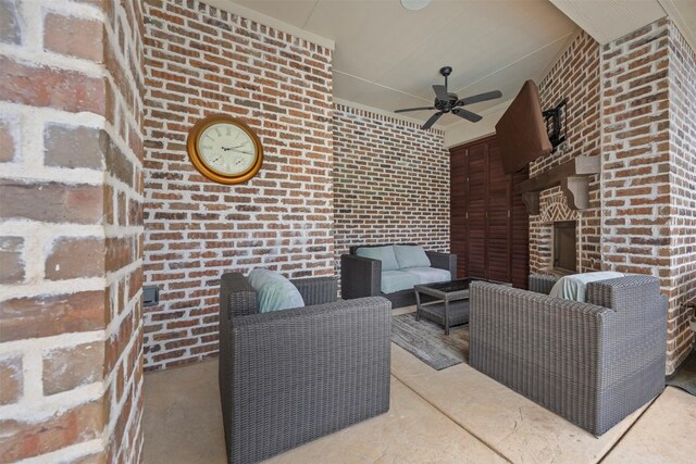 8249 Treemont Pl, Frisco, TX 75034 - view of patio / terrace with a ceiling fan and an outdoor living space