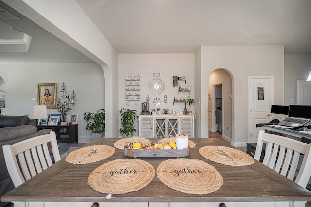 117 Welch Folly Ln, Aledo, TX 76008 - dining room with arched walkways and baseboards
