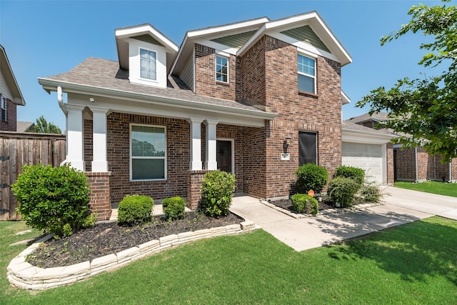 1503 E Collins Blvd, Wylie, TX 75098 - craftsman-style house featuring brick siding, driveway, an attached garage, and roof with shingles